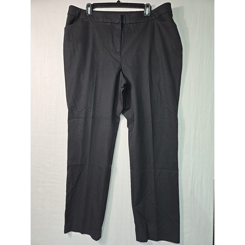 Chico's Women's Pants Solid Black Trouser Size‎ 3R (16R) Straight Leg Pockets